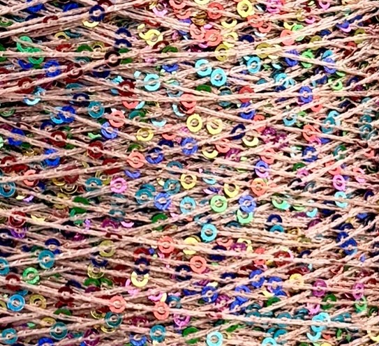 Cofil Antares Special – Dekoratives Garn mit Pailletten col. Puderrosa Confetti